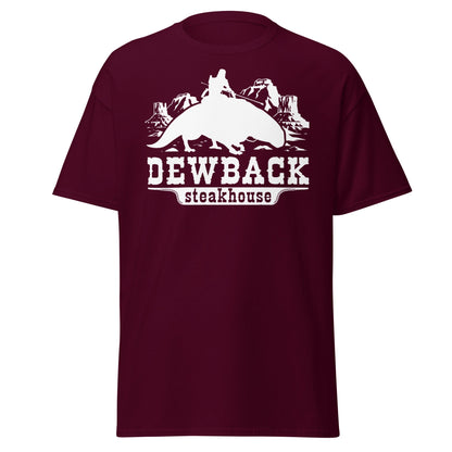 Dewback Steakhouse T-Shirt | Funny Galactic Western Tee - Maroon - T-Shirts Online