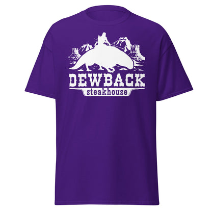 Dewback Steakhouse T-Shirt | Funny Galactic Western Tee - Purple - T-Shirts Online