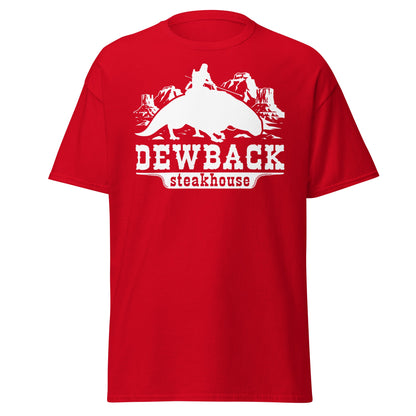 Dewback Steakhouse T-Shirt | Funny Galactic Western Tee - Red - T-Shirts Online