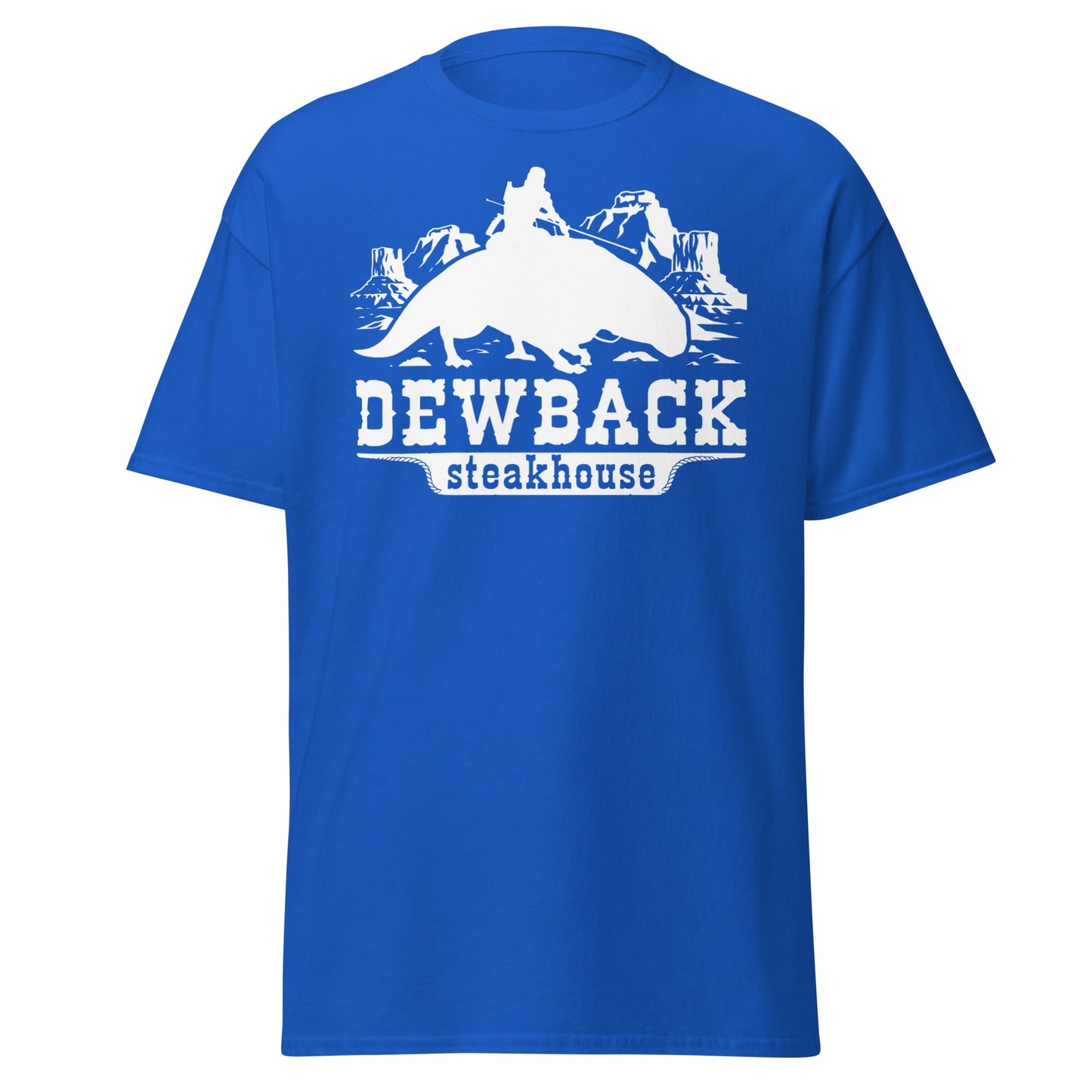 Dewback Steakhouse T-Shirt | Funny Galactic Western Tee - Royal - T-Shirts Online