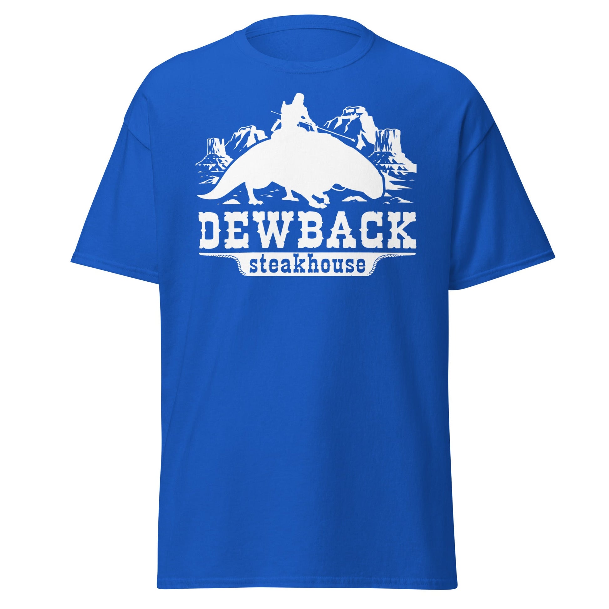 Dewback Steakhouse T-Shirt | Funny Galactic Western Tee - Royal - T-Shirts Online