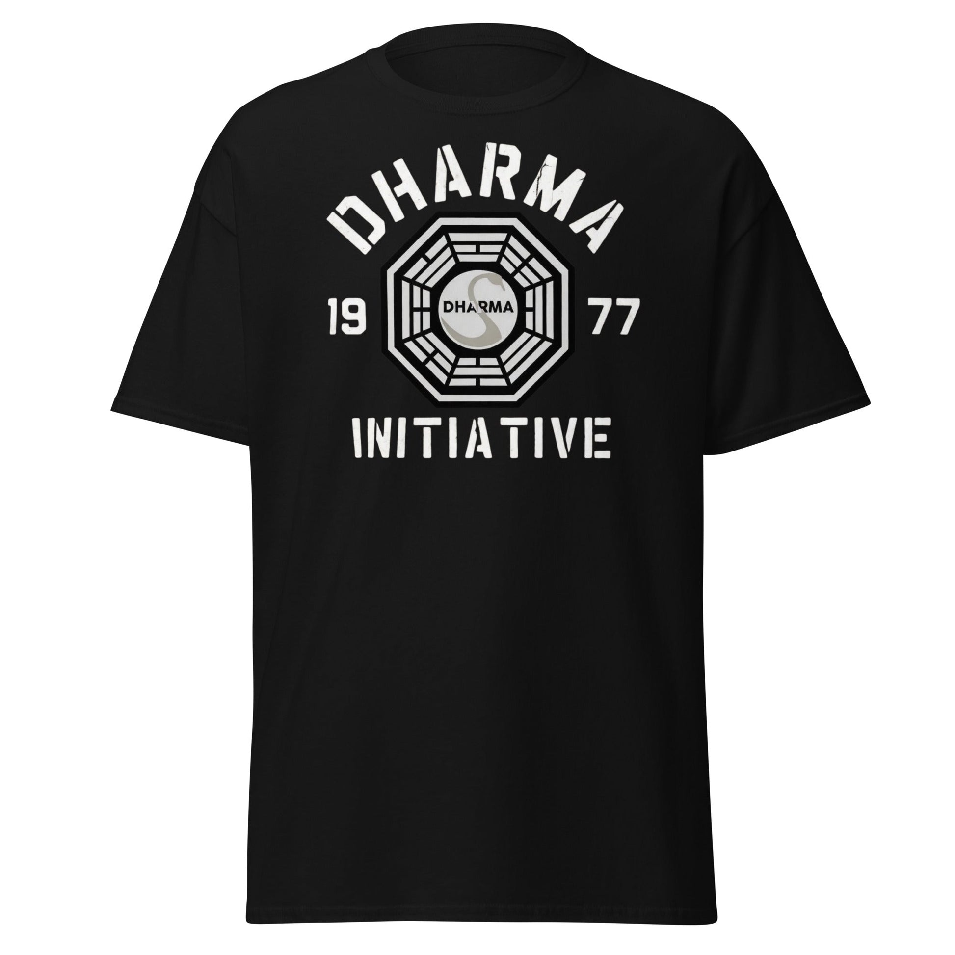 Dharma Initiative 1977 Swan Station T-Shirt | Lost TV Fan - Black - T-Shirts Online