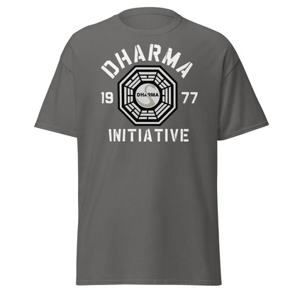Dharma Initiative 1977 Swan Station T-Shirt | Lost TV Fan - Charcoal - T-Shirts Online