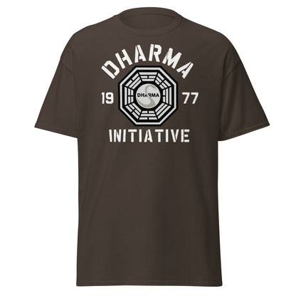 Dharma Initiative 1977 Swan Station T-Shirt | Lost TV Fan - Dark Chocolate - T-Shirts Online