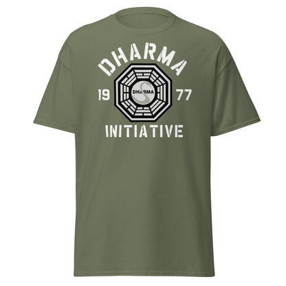 Dharma Initiative 1977 Swan Station T-Shirt | Lost TV Fan - Military Green - T-Shirts Online