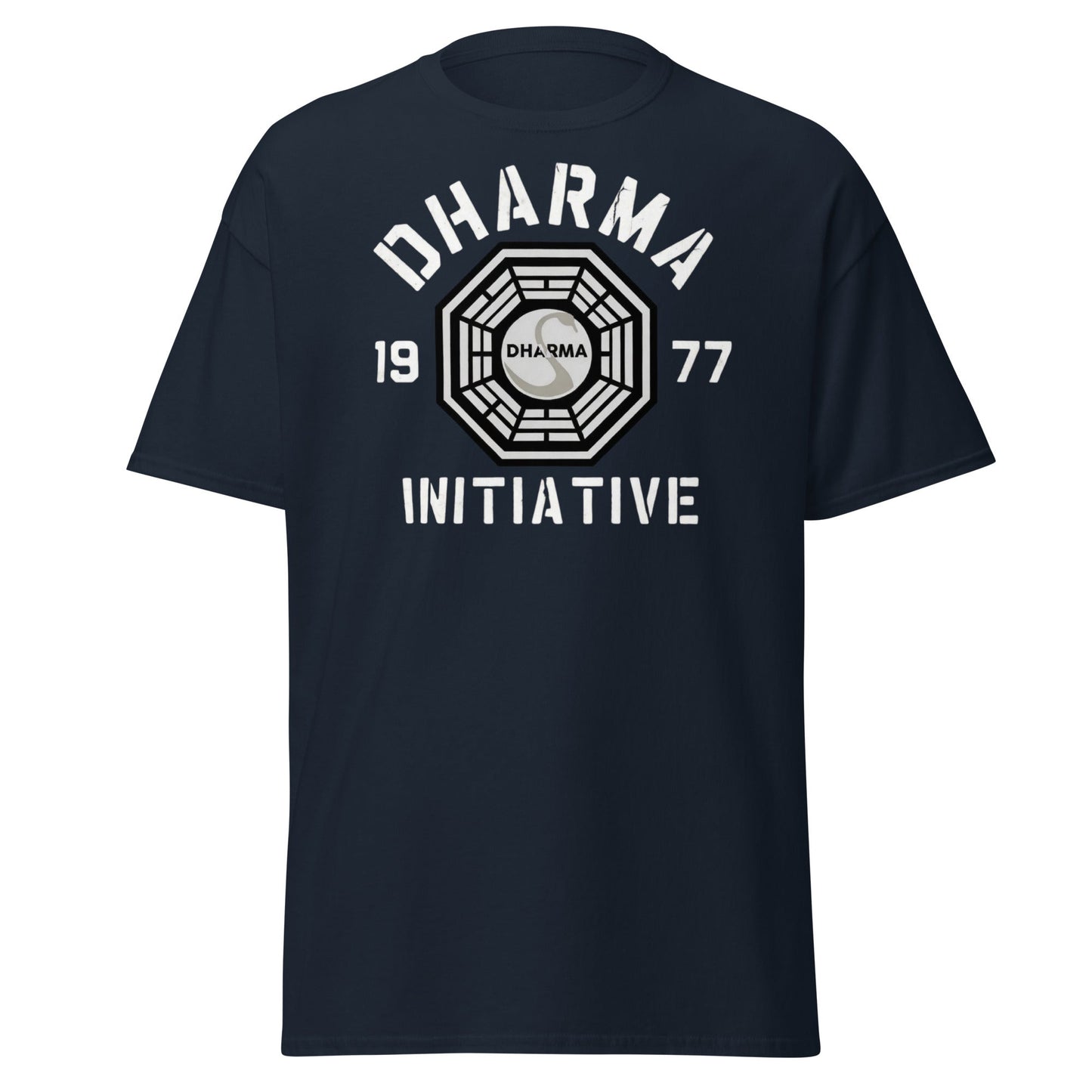 Dharma Initiative 1977 Swan Station T-Shirt | Lost TV Fan - Navy - T-Shirts Online