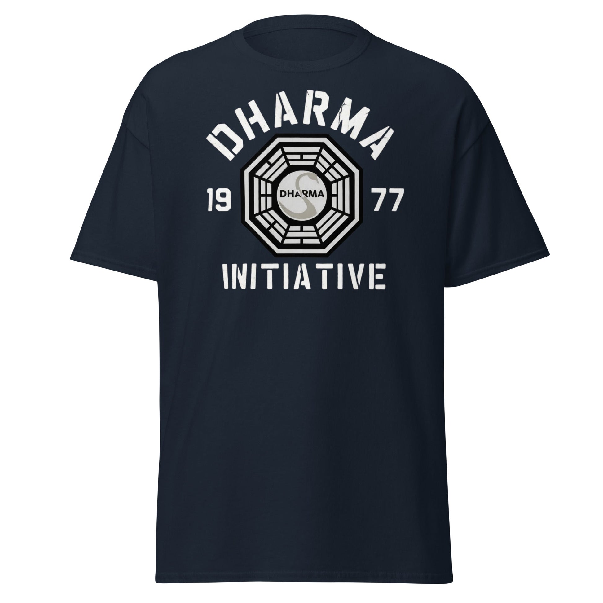 Dharma Initiative 1977 Swan Station T-Shirt | Lost TV Fan - Navy - T-Shirts Online