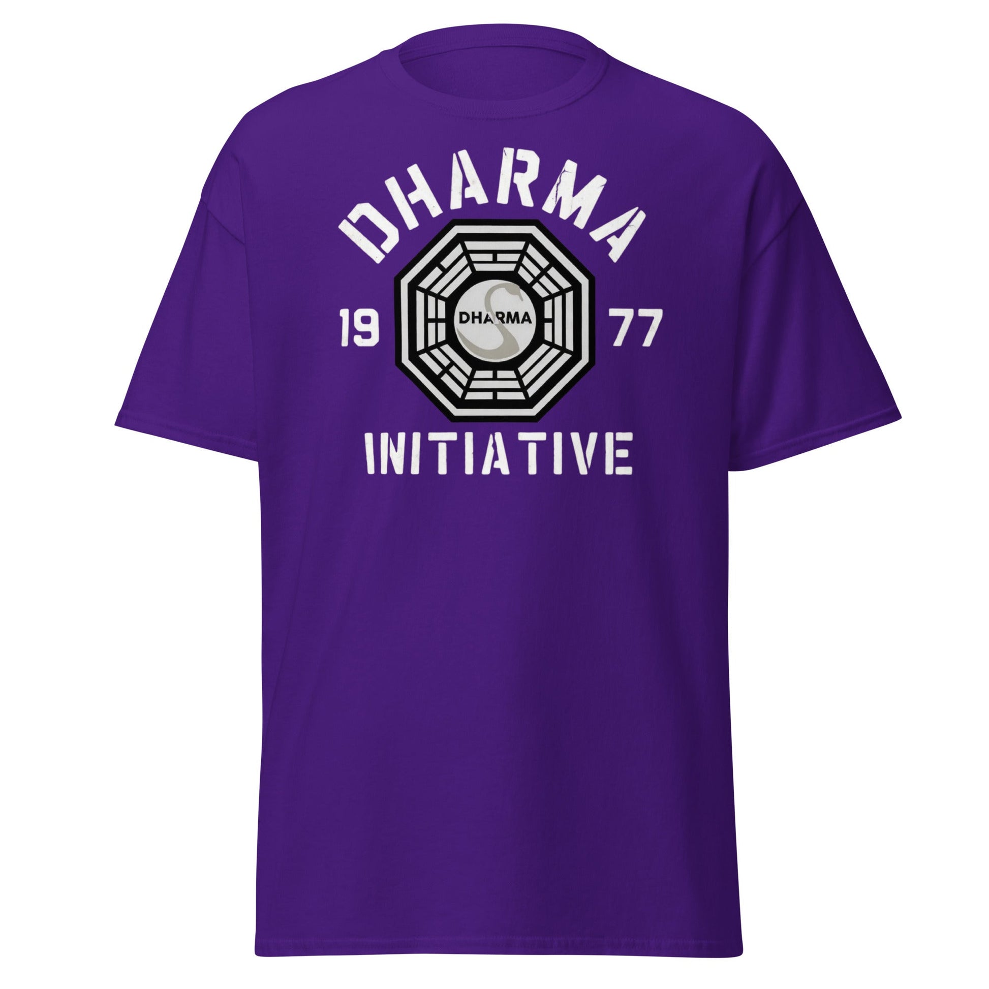 Dharma Initiative 1977 Swan Station T-Shirt | Lost TV Fan - Purple - T-Shirts Online