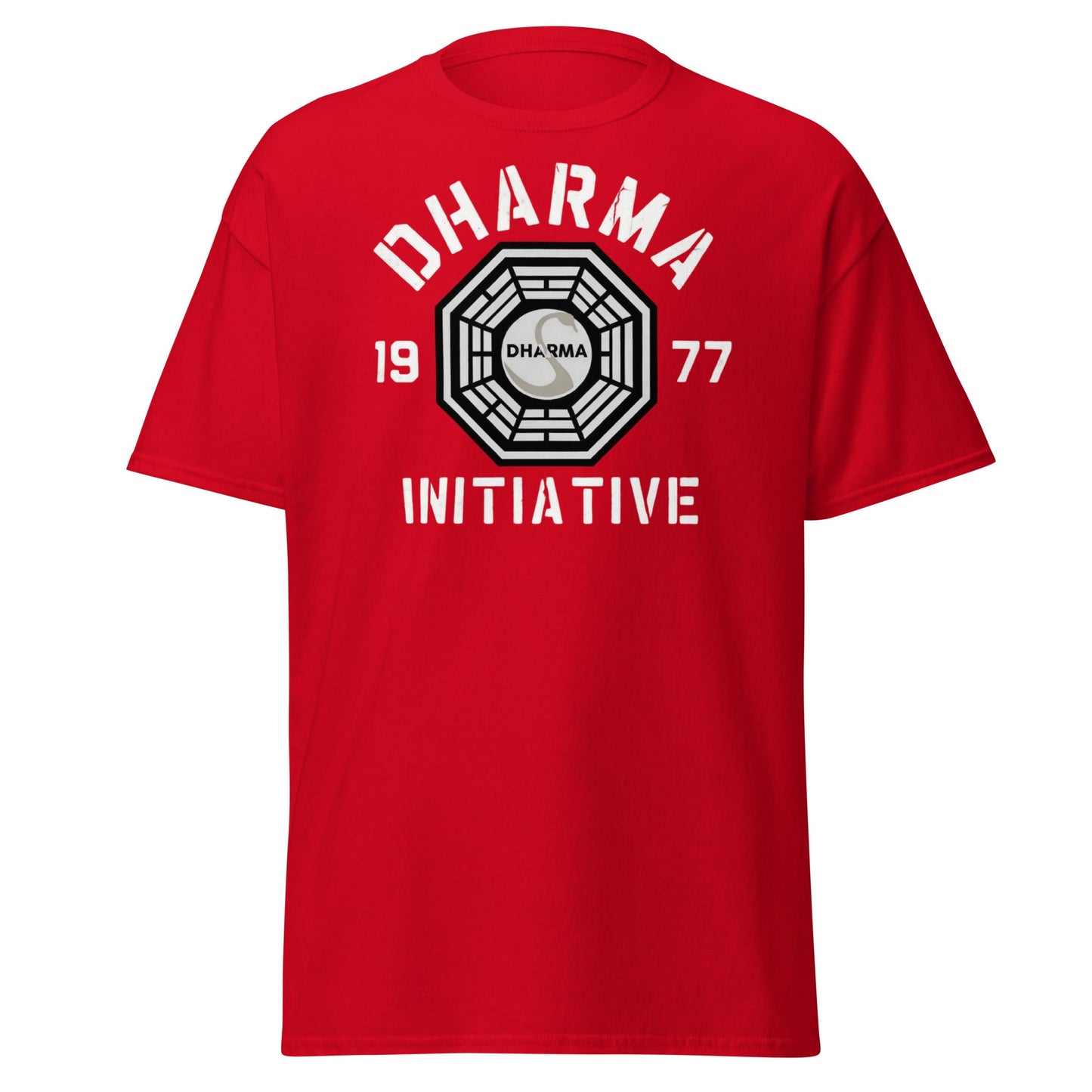 Dharma Initiative 1977 Swan Station T-Shirt | Lost TV Fan - Red - T-Shirts Online