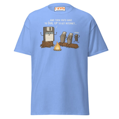 Dial - Up Campfire Story T-Shirt – Funny Tech Nerd Tee - Carolina Blue - T-Shirts Online