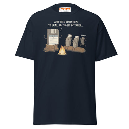 Dial - Up Campfire Story T-Shirt – Funny Tech Nerd Tee - Navy - T-Shirts Online