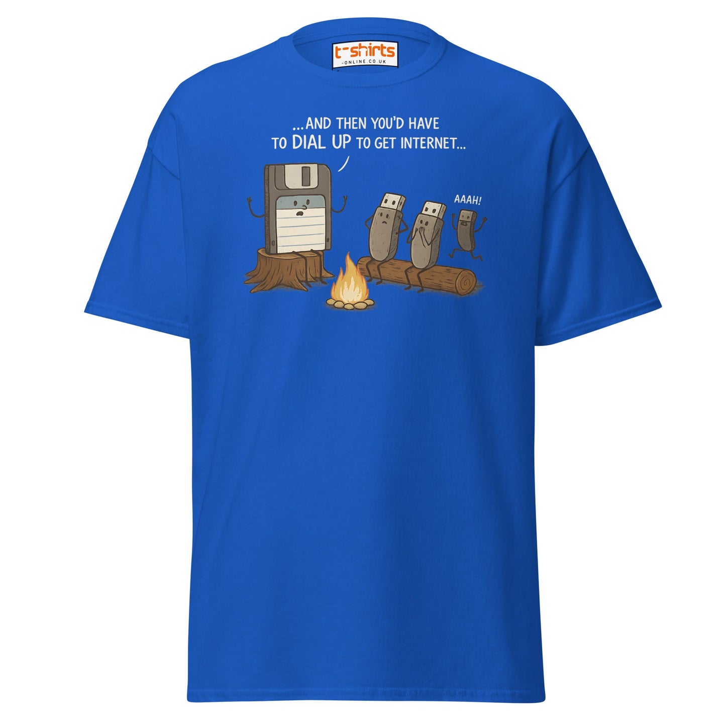 Dial - Up Campfire Story T-Shirt – Funny Tech Nerd Tee - Royal - T-Shirts Online