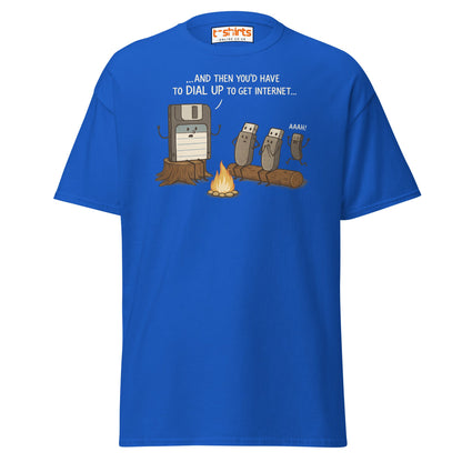 Dial - Up Campfire Story T-Shirt – Funny Tech Nerd Tee - Royal - T-Shirts Online