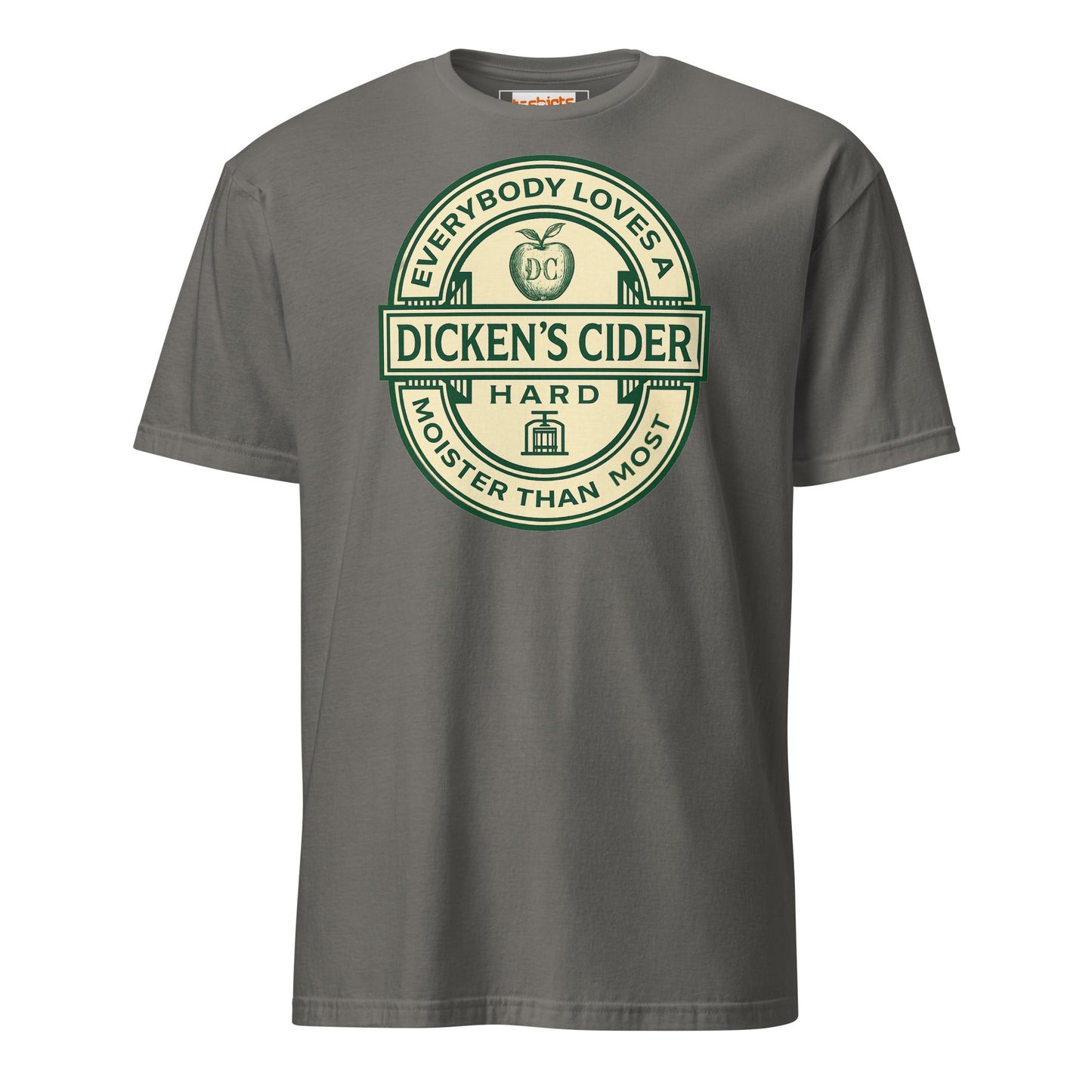 Dicken's Cider T-Shirt | Hilarious Adult Beverage Pun Tee - Charcoal - T-Shirts Online