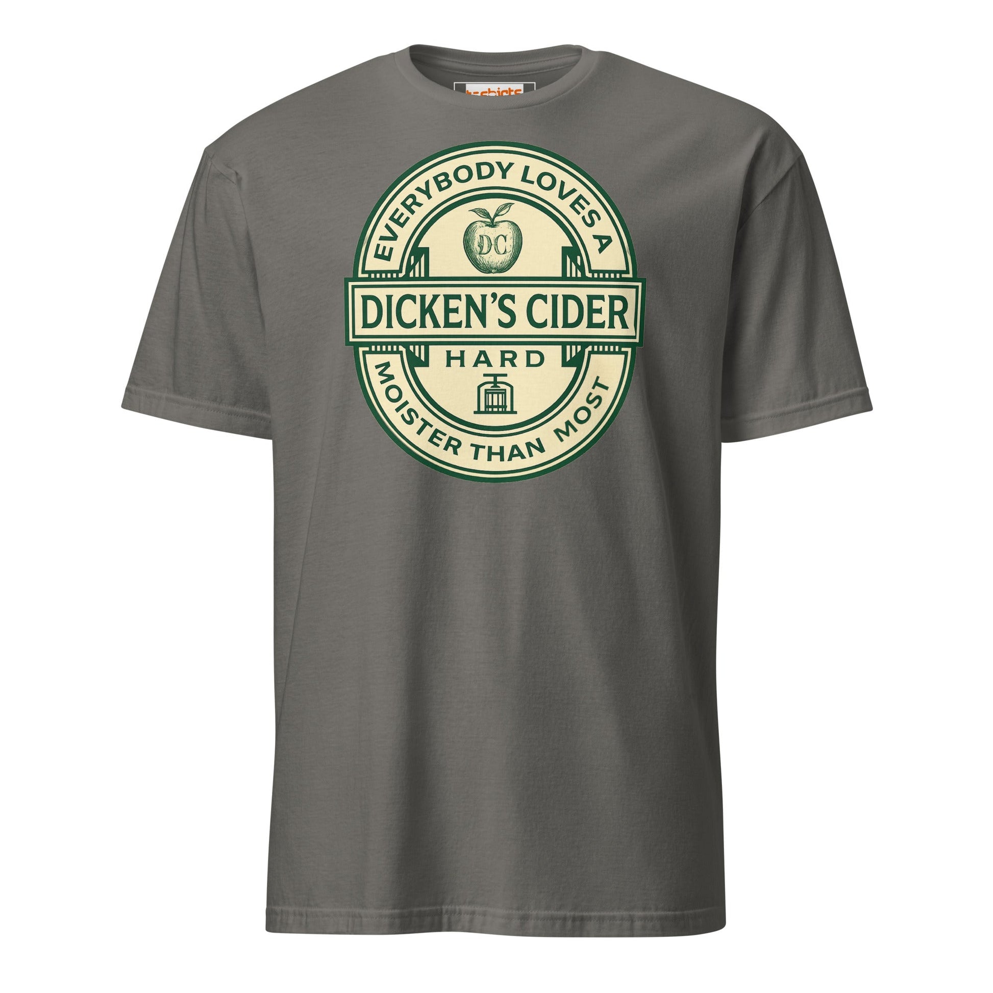 Dicken's Cider T-Shirt | Hilarious Adult Beverage Pun Tee - Charcoal - T-Shirts Online