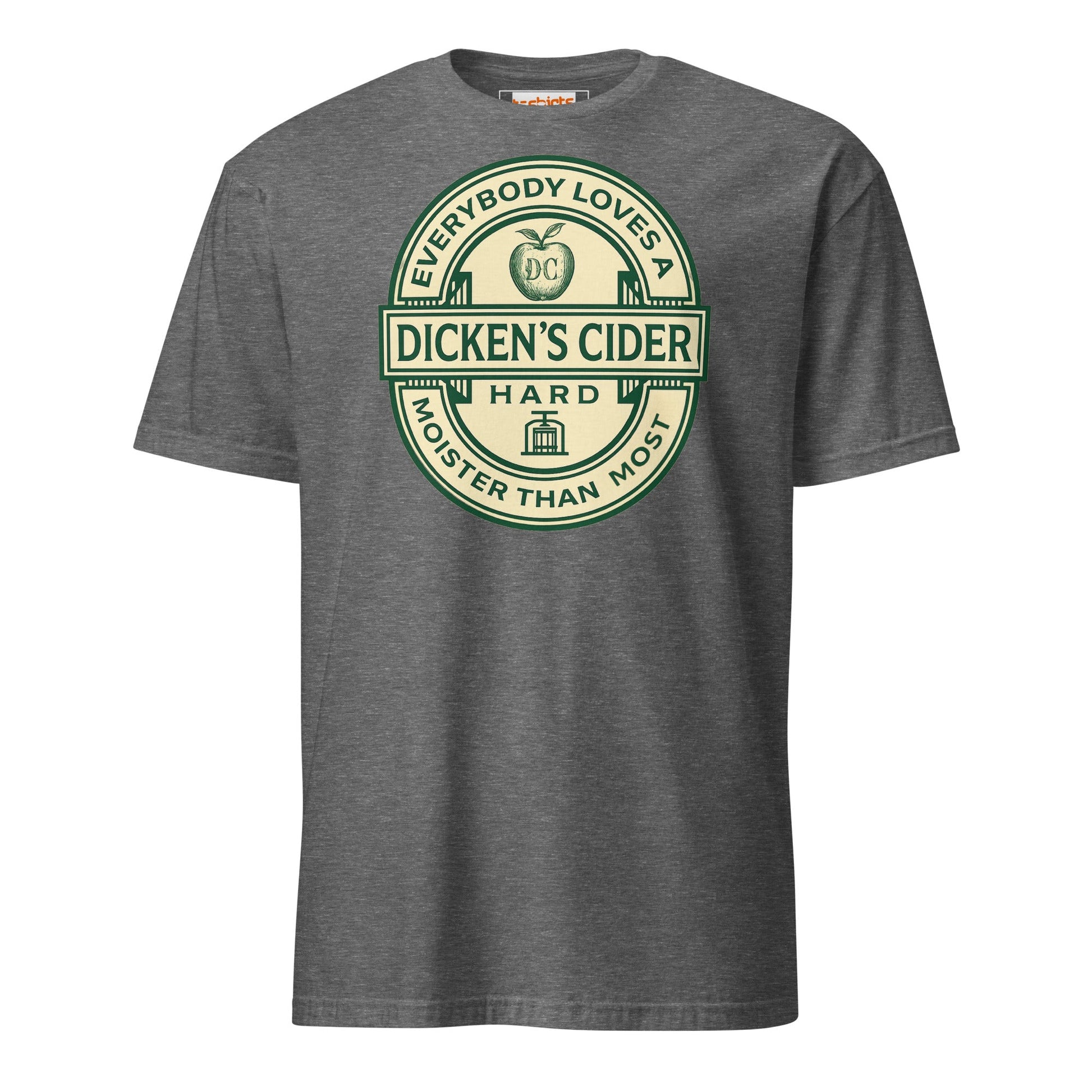 Dicken's Cider T-Shirt | Hilarious Adult Beverage Pun Tee - Graphite Heather - T-Shirts Online