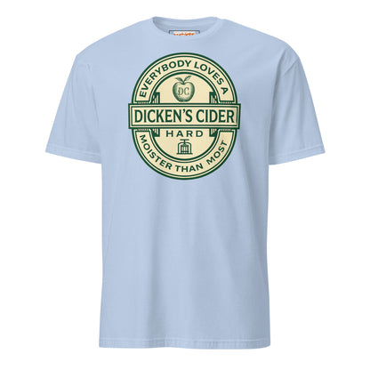 Dicken's Cider T-Shirt | Hilarious Adult Beverage Pun Tee - Light Blue - T-Shirts Online