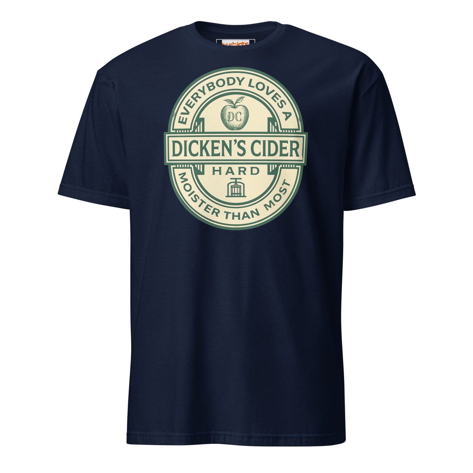 Dicken's Cider T-Shirt | Hilarious Adult Beverage Pun Tee - Navy - T-Shirts Online