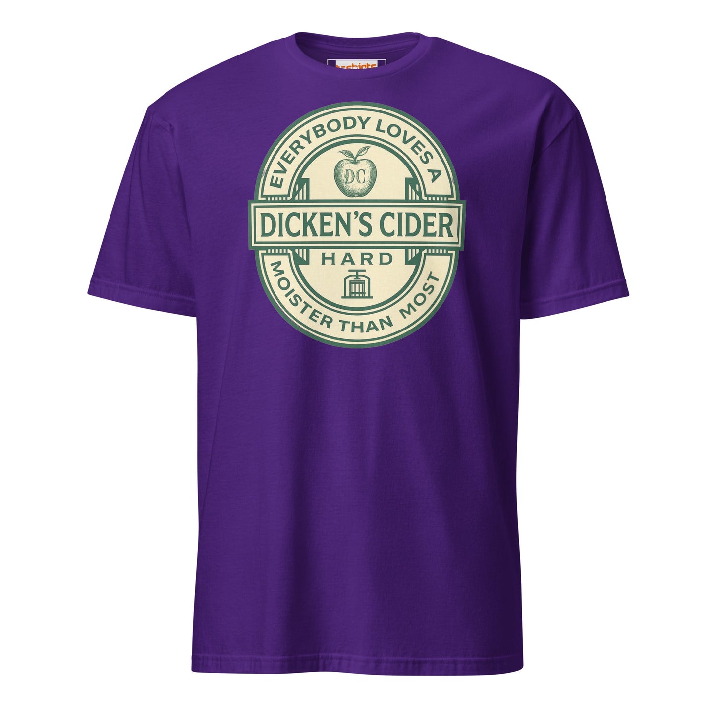 Dicken's Cider T-Shirt | Hilarious Adult Beverage Pun Tee - Purple - T-Shirts Online