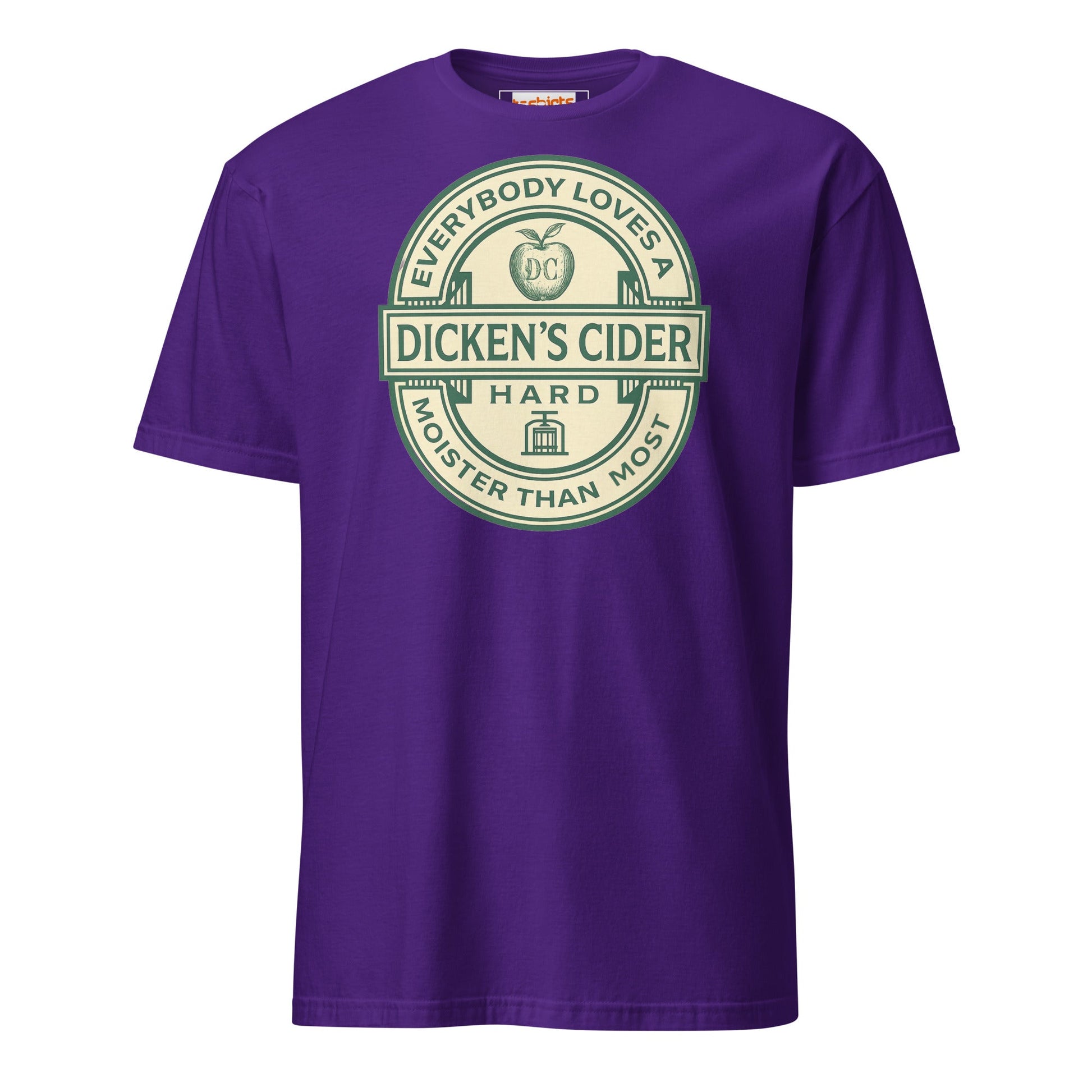 Dicken's Cider T-Shirt | Hilarious Adult Beverage Pun Tee - Purple - T-Shirts Online