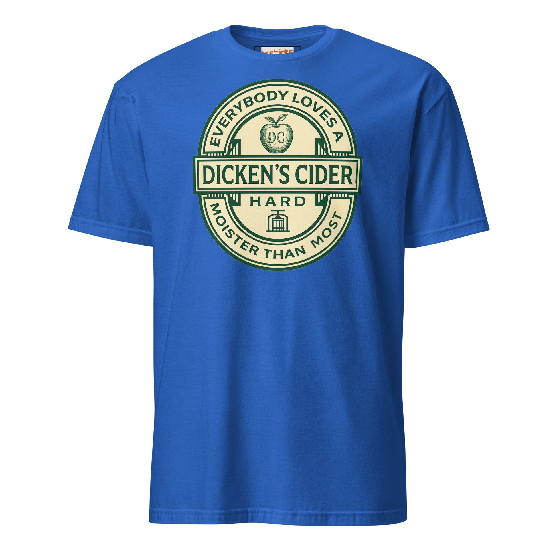 Dicken's Cider T-Shirt | Hilarious Adult Beverage Pun Tee - Royal - T-Shirts Online