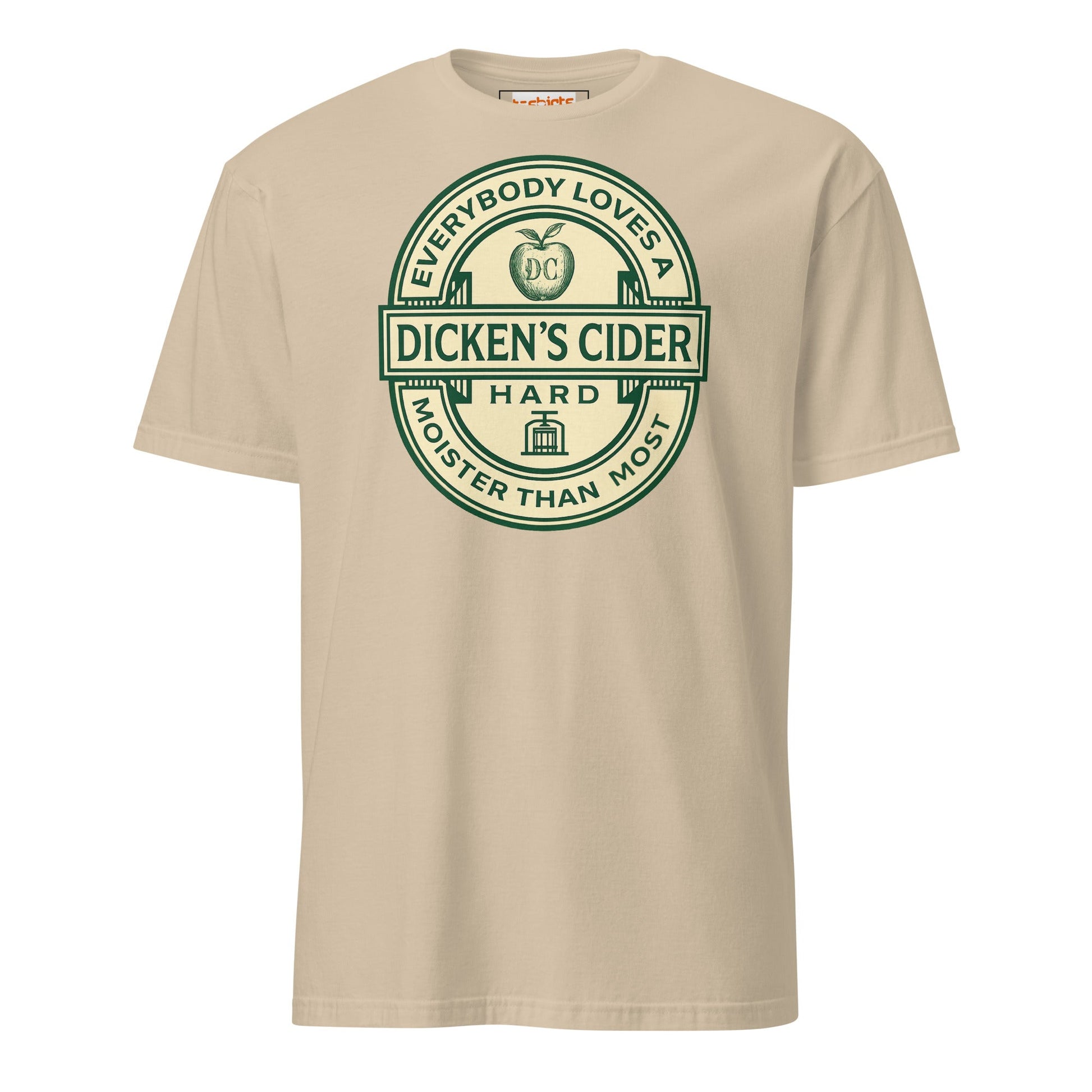 Dicken's Cider T-Shirt | Hilarious Adult Beverage Pun Tee - Sand - T-Shirts Online