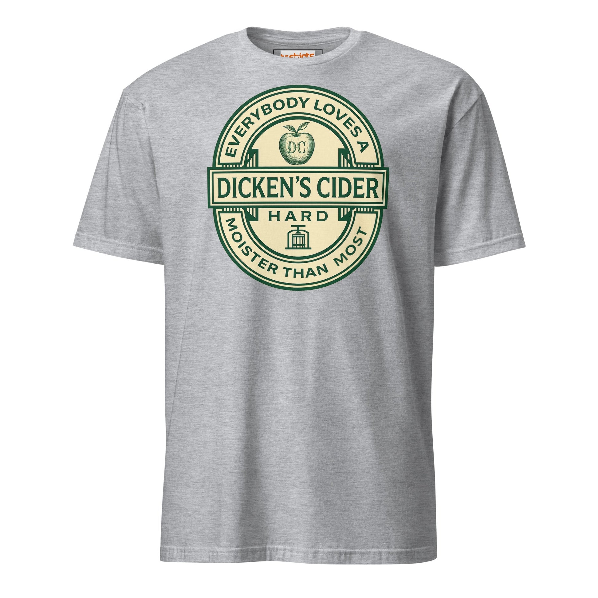 Dicken's Cider T-Shirt | Hilarious Adult Beverage Pun Tee - Sport Grey - T-Shirts Online
