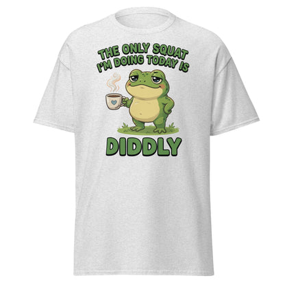 Diddly Squat Frog T-Shirt Funny Lazy Coffee Tee - Ash - T-Shirts Online