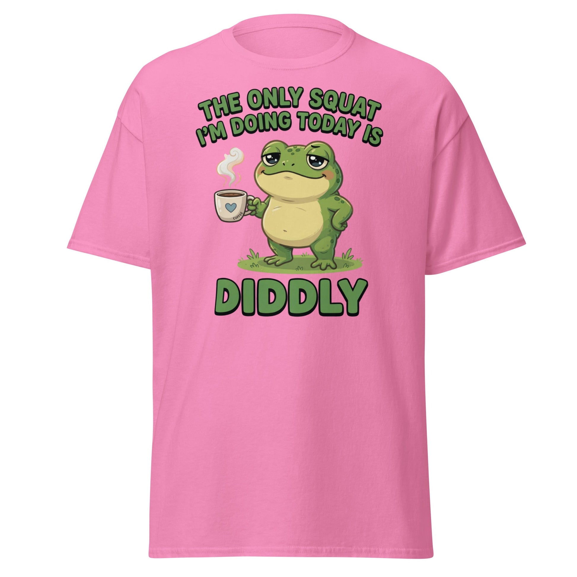 Diddly Squat Frog T-Shirt Funny Lazy Coffee Tee - Azalea - T-Shirts Online