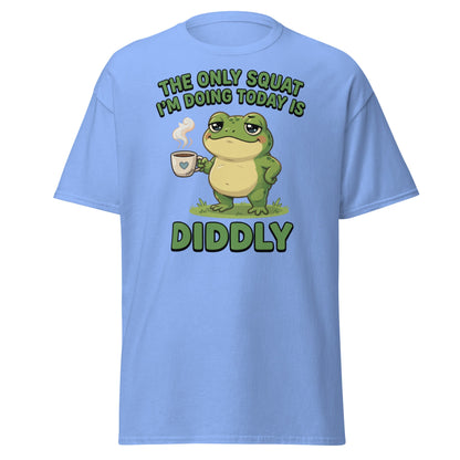 Diddly Squat Frog T-Shirt Funny Lazy Coffee Tee - Carolina Blue - T-Shirts Online