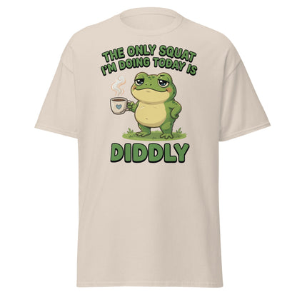 Diddly Squat Frog T-Shirt Funny Lazy Coffee Tee - Natural - T-Shirts Online