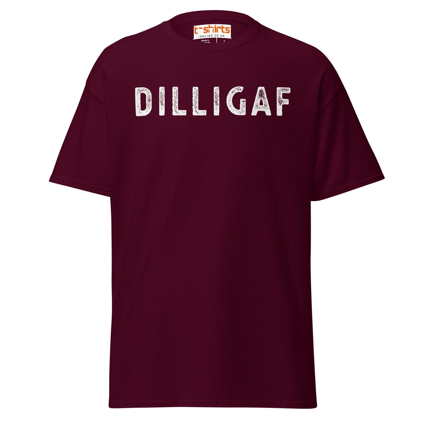 DILLIGAF T-Shirt | Funny Sarcastic Attitude Tee - Maroon - T-Shirts Online