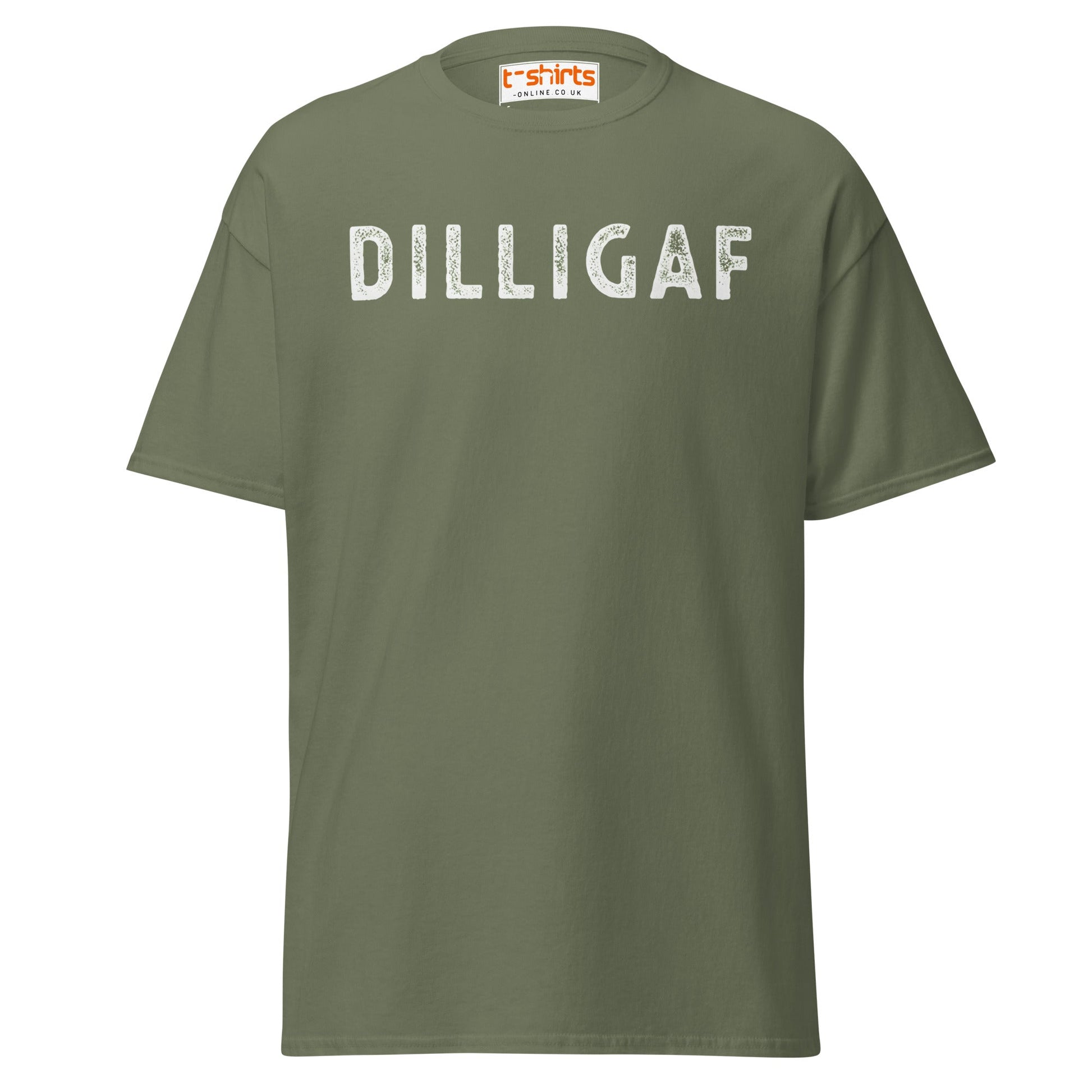 DILLIGAF T-Shirt | Funny Sarcastic Attitude Tee - Military Green - T-Shirts Online