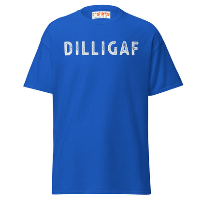 DILLIGAF T-Shirt | Funny Sarcastic Attitude Tee - Royal - T-Shirts Online