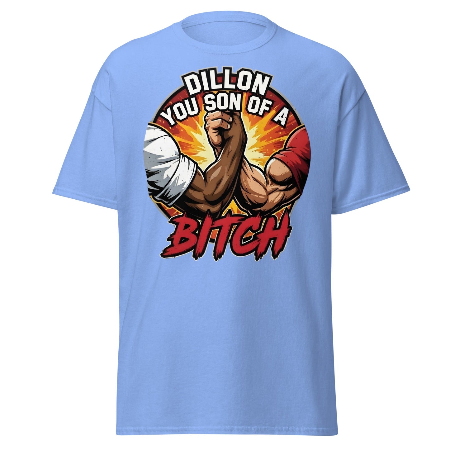 Dillon You Son of a Bitch T-Shirt | Retro Action Movie Tee - Carolina Blue - T-Shirts Online