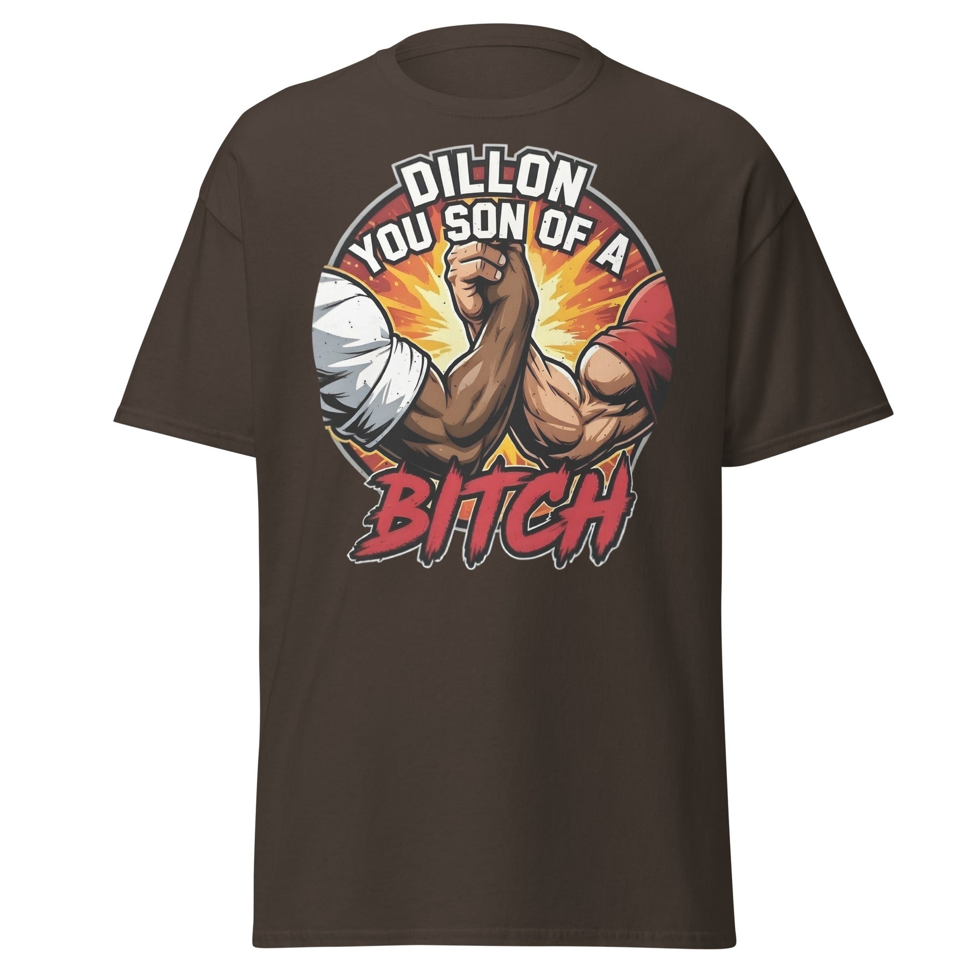 Dillon You Son of a Bitch T-Shirt | Retro Action Movie Tee - Dark Chocolate - T-Shirts Online