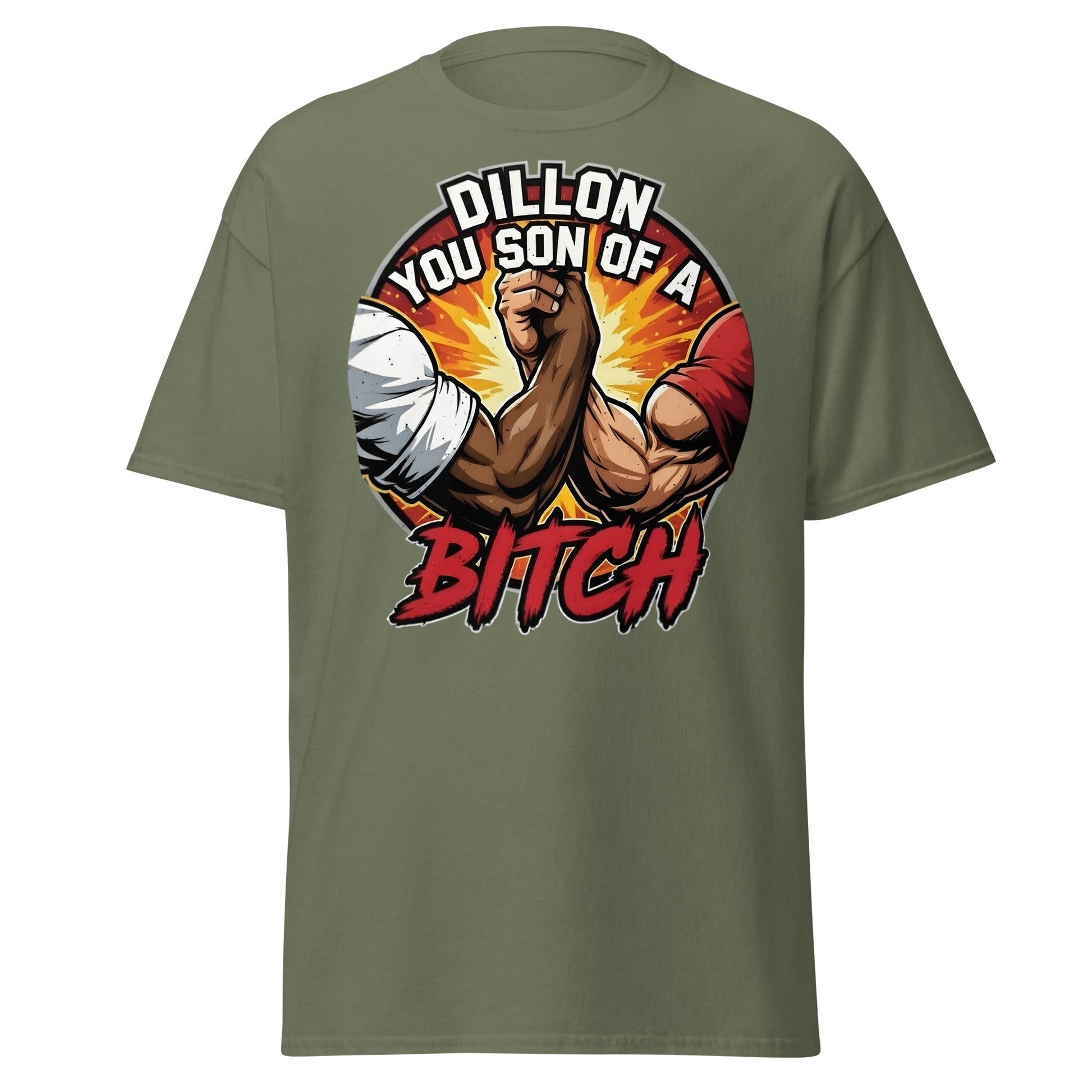 Dillon You Son of a Bitch T-Shirt | Retro Action Movie Tee - Military Green - T-Shirts Online