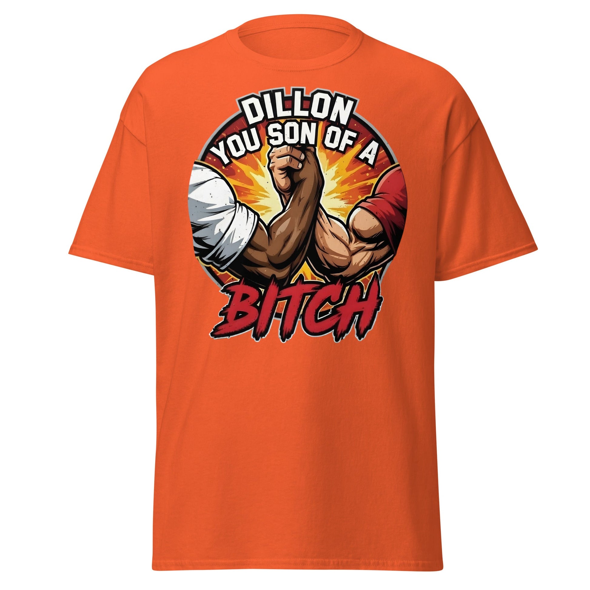 Dillon You Son of a Bitch T-Shirt | Retro Action Movie Tee - Orange - T-Shirts Online