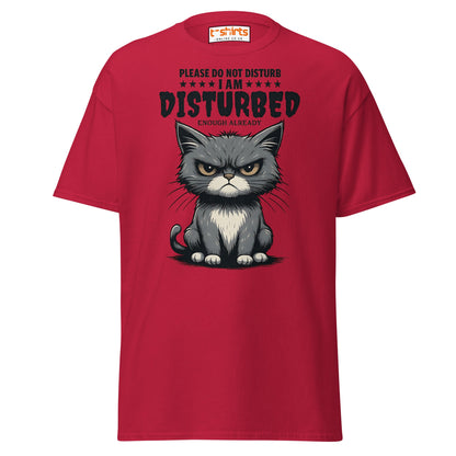 Disturbed Cat T-Shirt – Funny Grumpy Cat Tee - Cardinal - T-Shirts Online