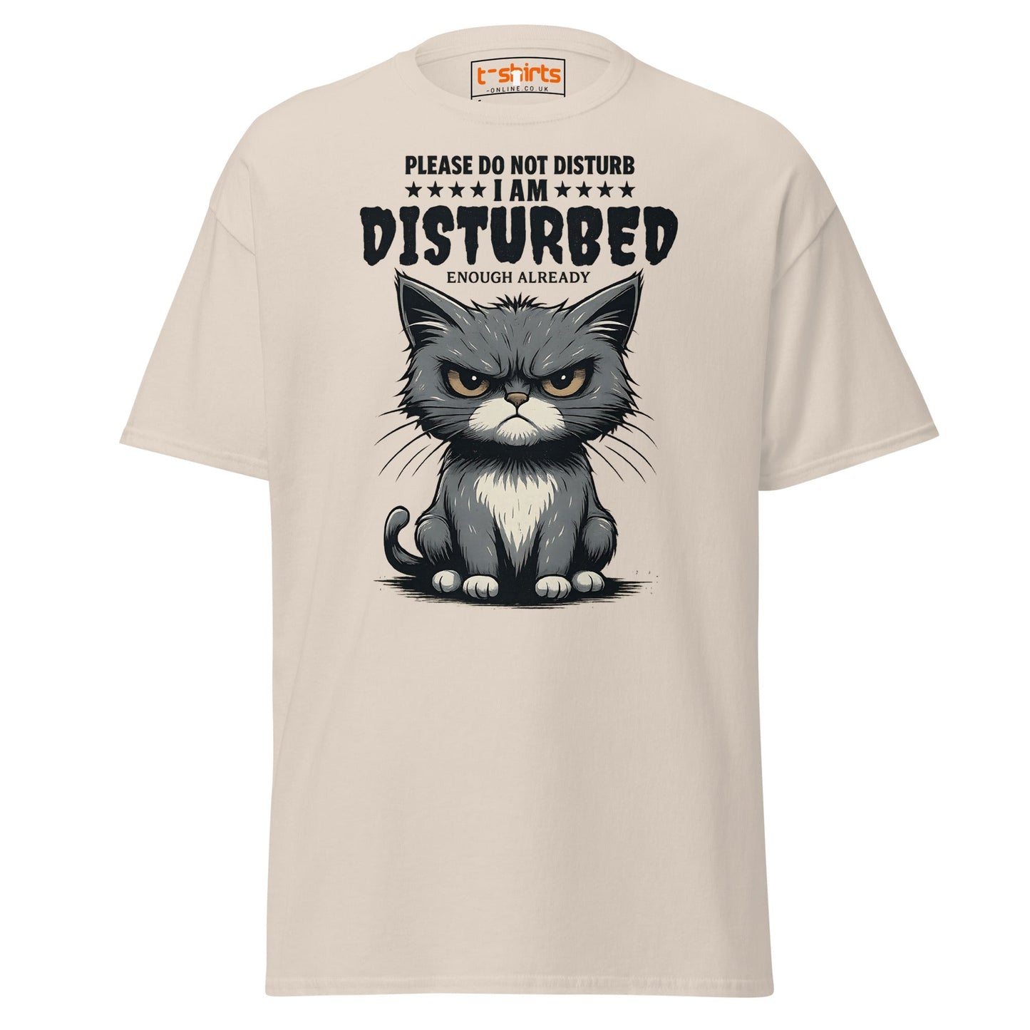 Disturbed Cat T-Shirt – Funny Grumpy Cat Tee - Natural - T-Shirts Online