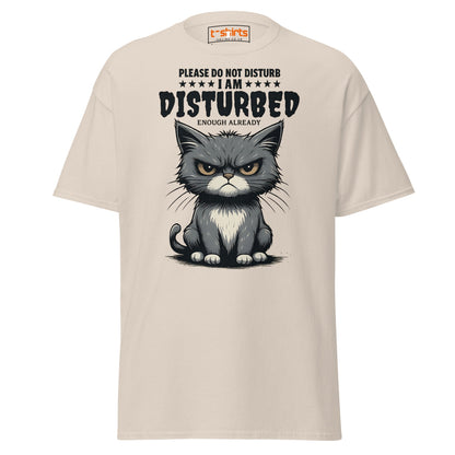 Disturbed Cat T-Shirt – Funny Grumpy Cat Tee - Natural - T-Shirts Online