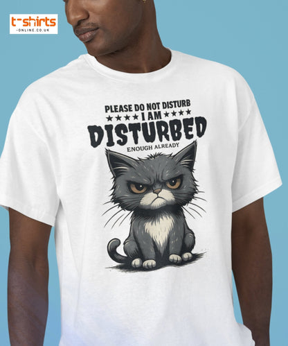 Disturbed Cat T-Shirt – Funny Grumpy Cat Tee - Red - T-Shirts Online
