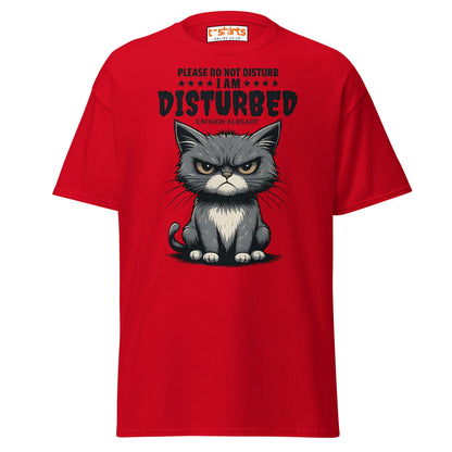 Disturbed Cat T-Shirt – Funny Grumpy Cat Tee - Red - T-Shirts Online