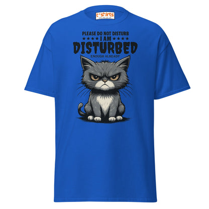 Disturbed Cat T-Shirt – Funny Grumpy Cat Tee - Royal - T-Shirts Online