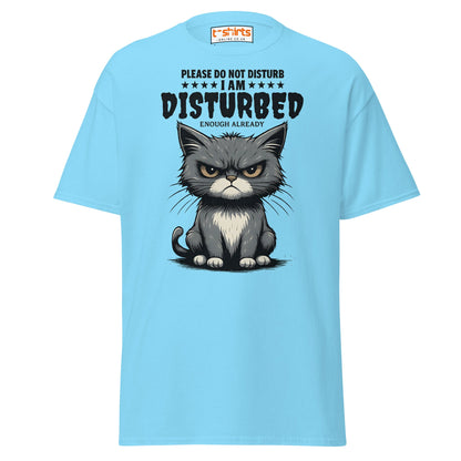 Disturbed Cat T-Shirt – Funny Grumpy Cat Tee - Sky - T-Shirts Online