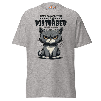 Disturbed Cat T-Shirt – Funny Grumpy Cat Tee - Sport Grey - T-Shirts Online