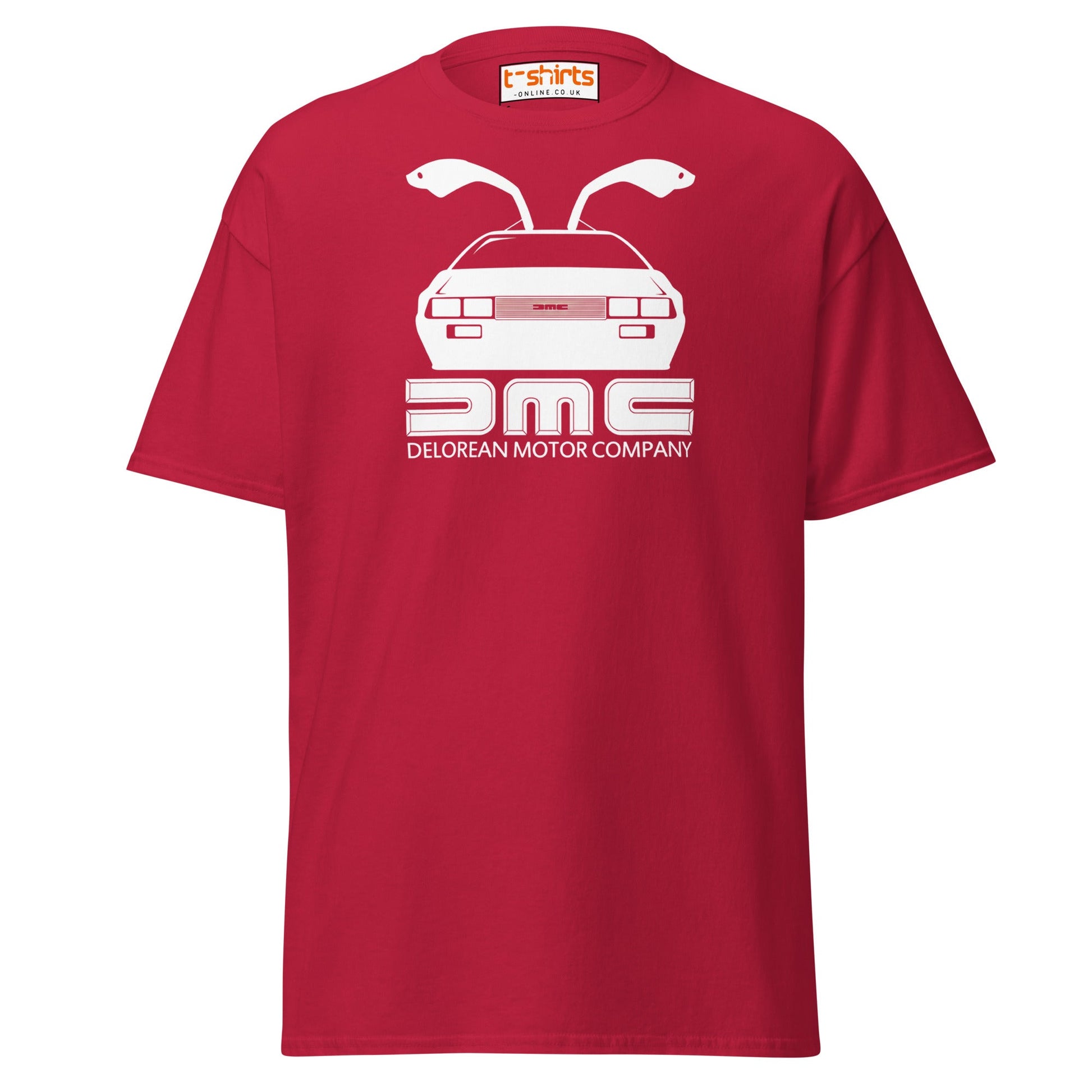 DMC DeLorean T-Shirt | Retro Car Lovers Tee - Cardinal - T-Shirts Online