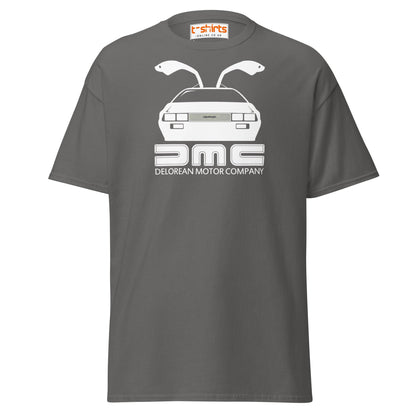 DMC DeLorean T-Shirt | Retro Car Lovers Tee - Charcoal - T-Shirts Online