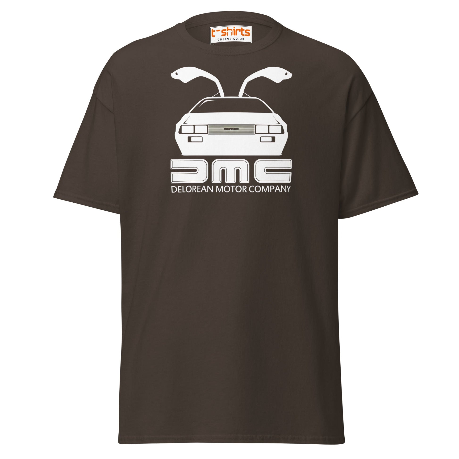 DMC DeLorean T-Shirt | Retro Car Lovers Tee - Dark Chocolate - T-Shirts Online