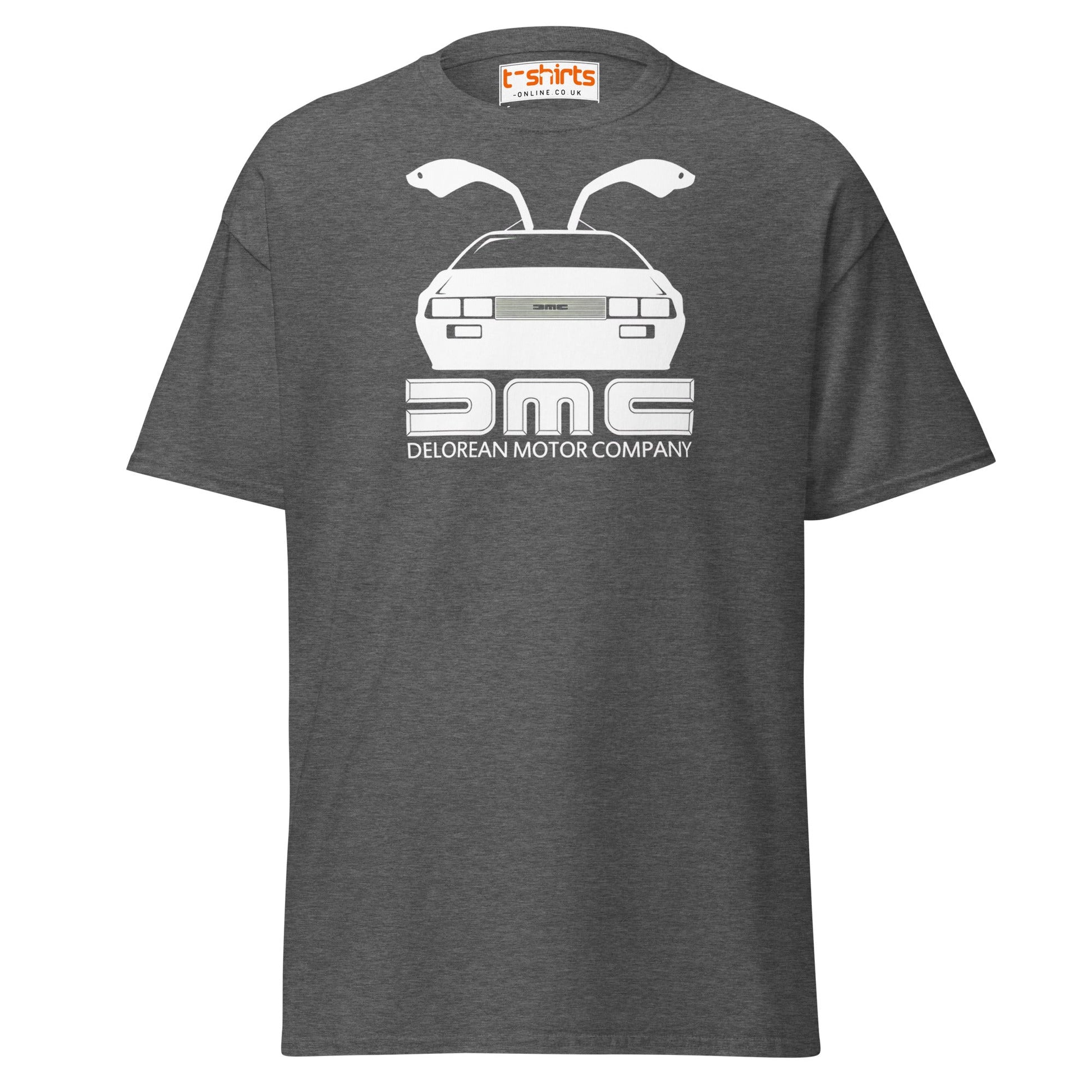 DMC DeLorean T-Shirt | Retro Car Lovers Tee - Dark Heather - T-Shirts Online